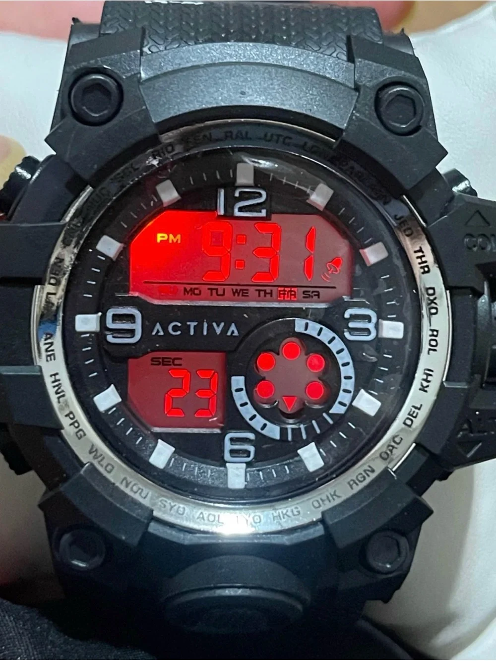 Activa Endurance X Invicta Men's Digital Watch - 54.5mm. Black with white